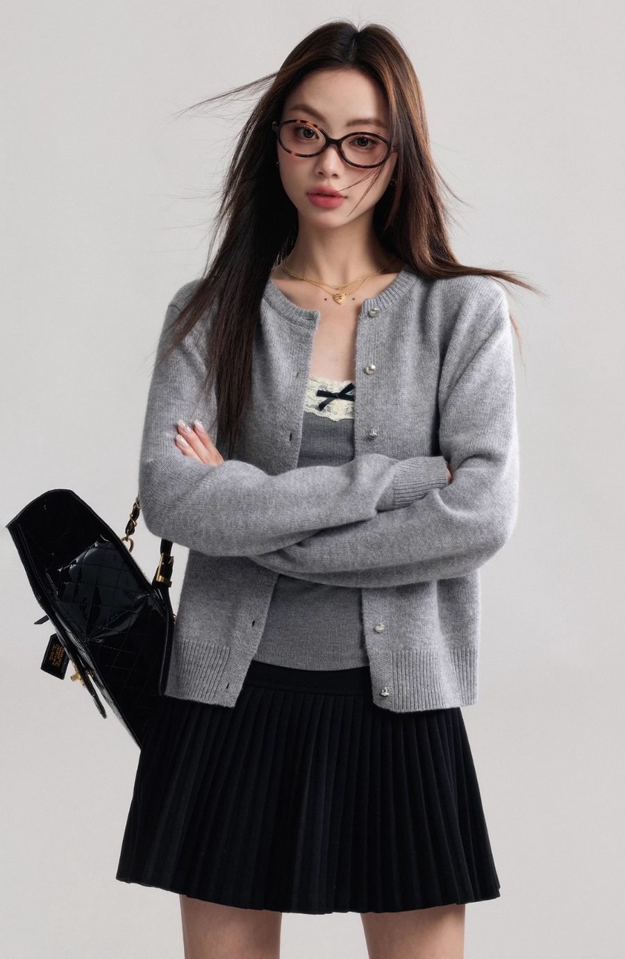 Grey long sleeve cardigan