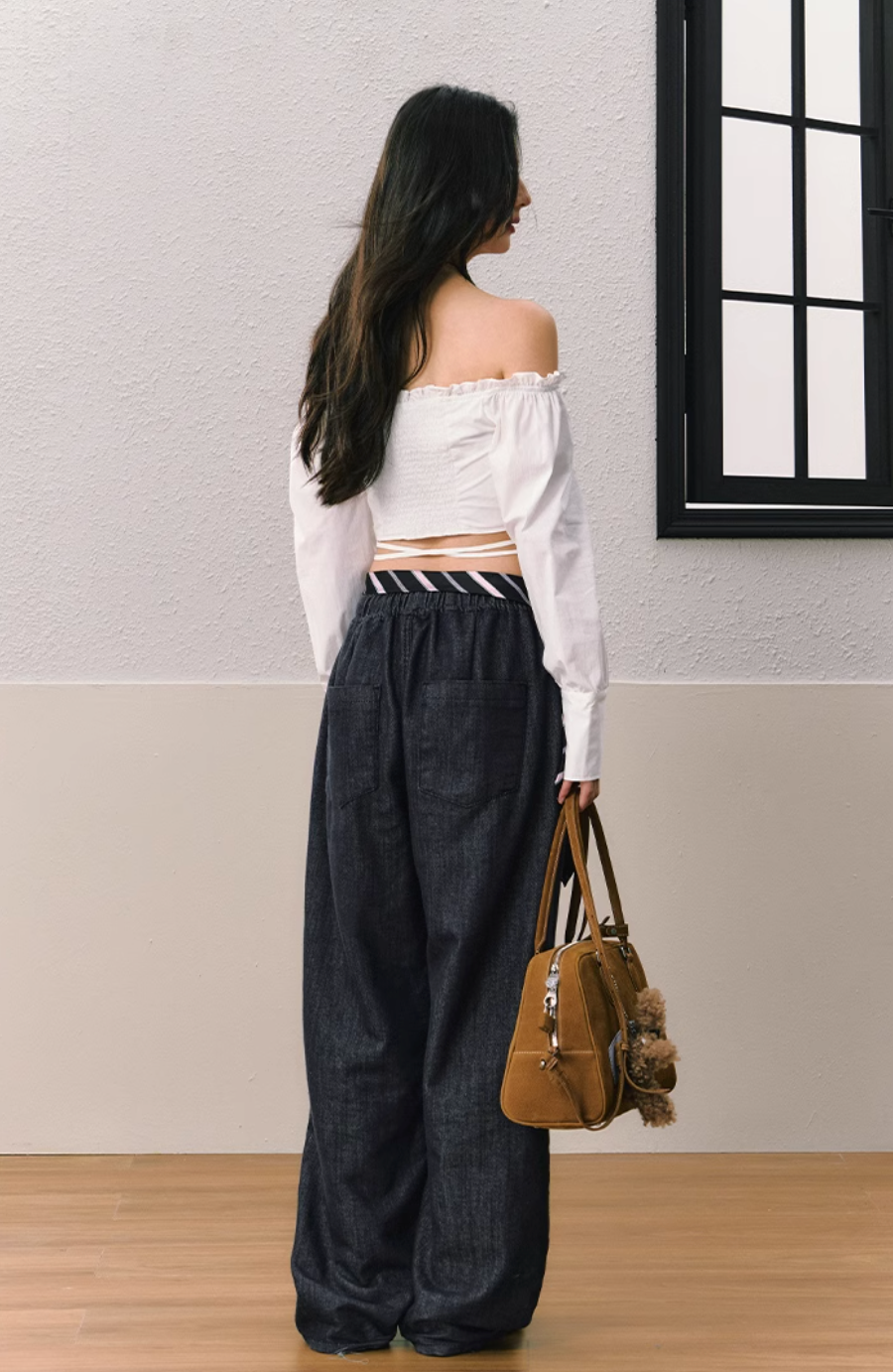 Dark blue loose pants