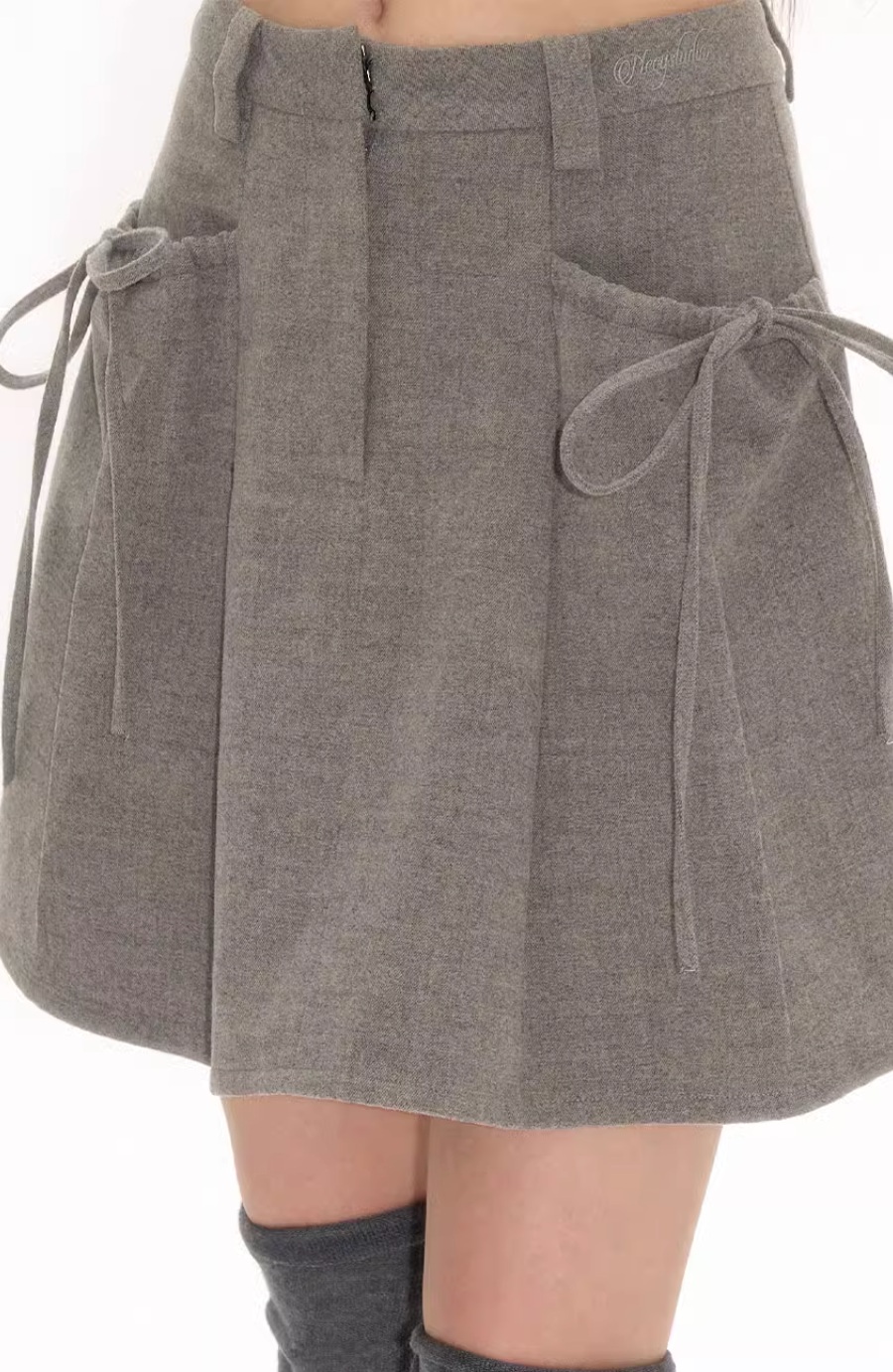 Gray college style skirt