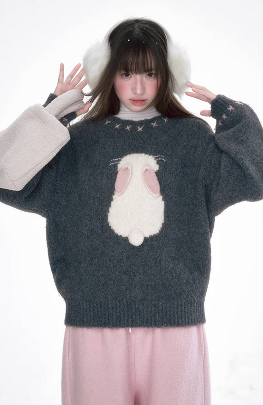 Gray 3d bunny sweater