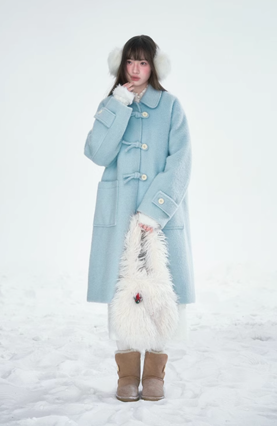 Long woolen coat with pockets