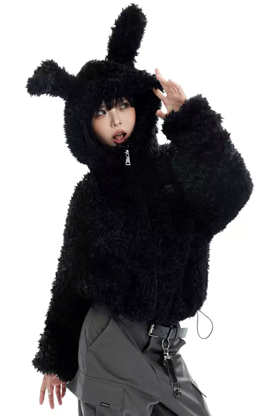 Bunny ears hooded jacket