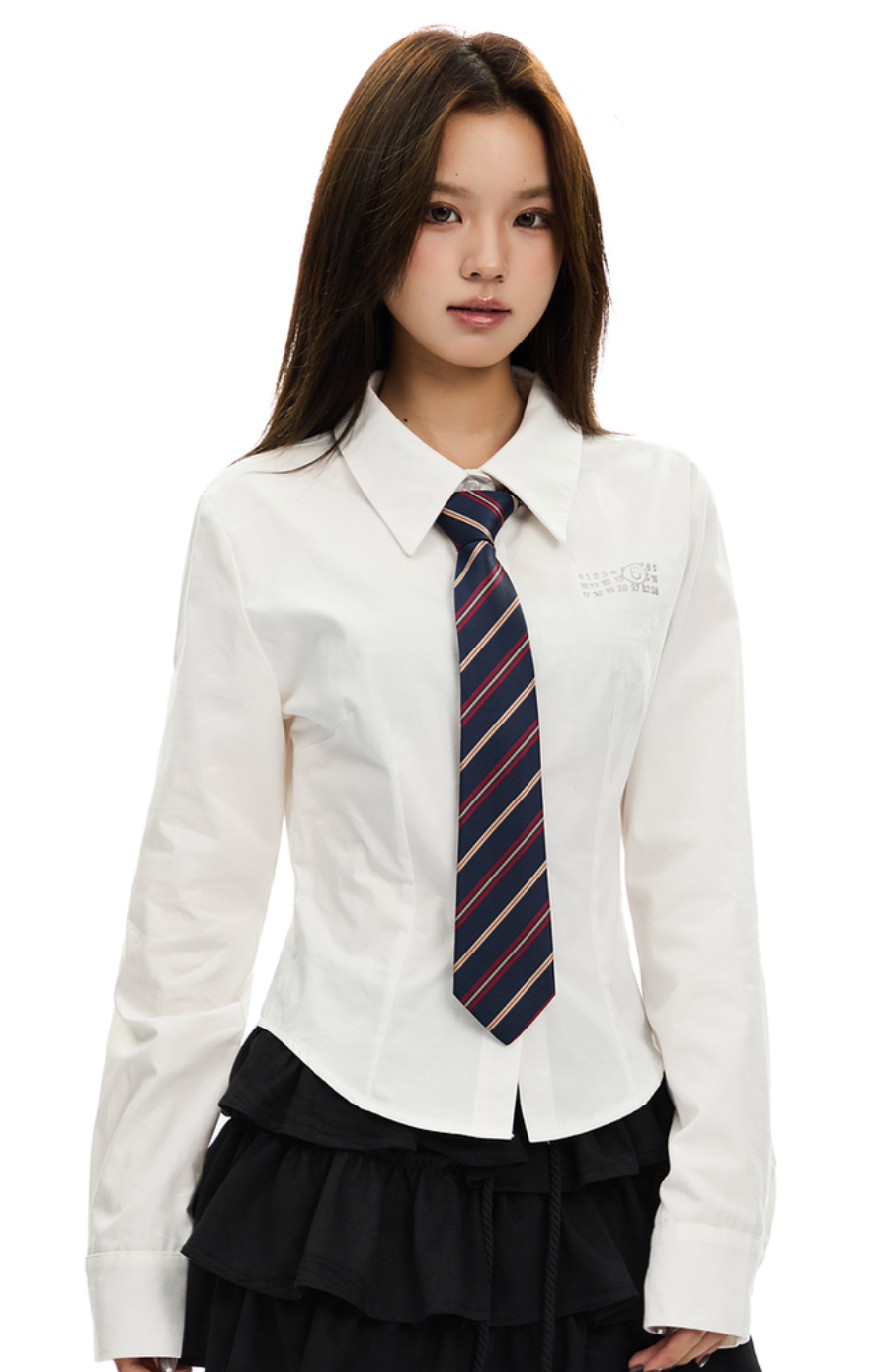 Long sleeve shirt with tie