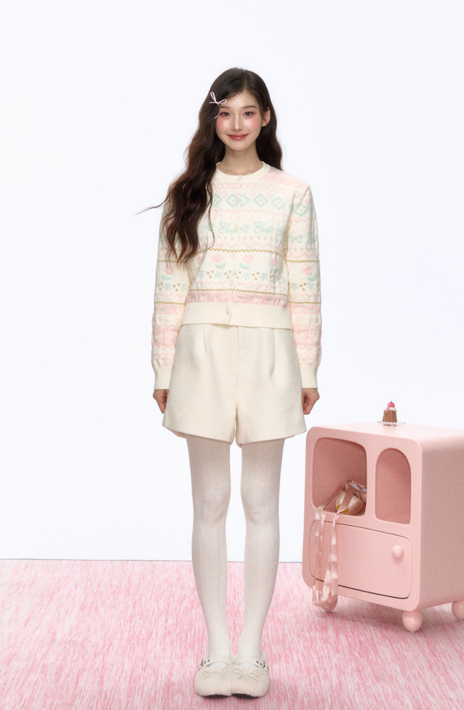 Pastel print winter sweater